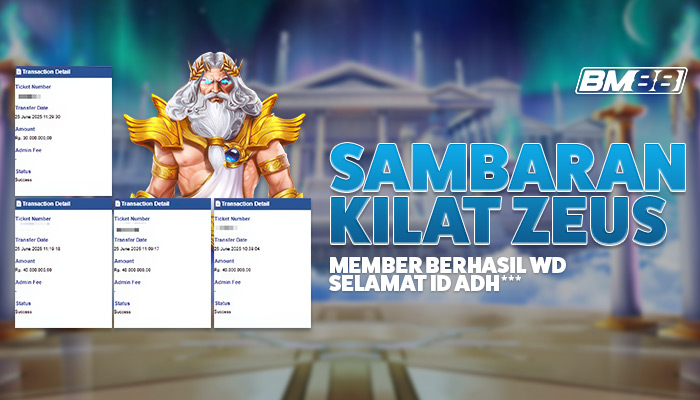 Zeus: Sambaran Kilat Buat Member BM88 Sukses Menang 150 Juta!